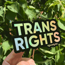 Load image into Gallery viewer, Trans Rights Holographic Sticker