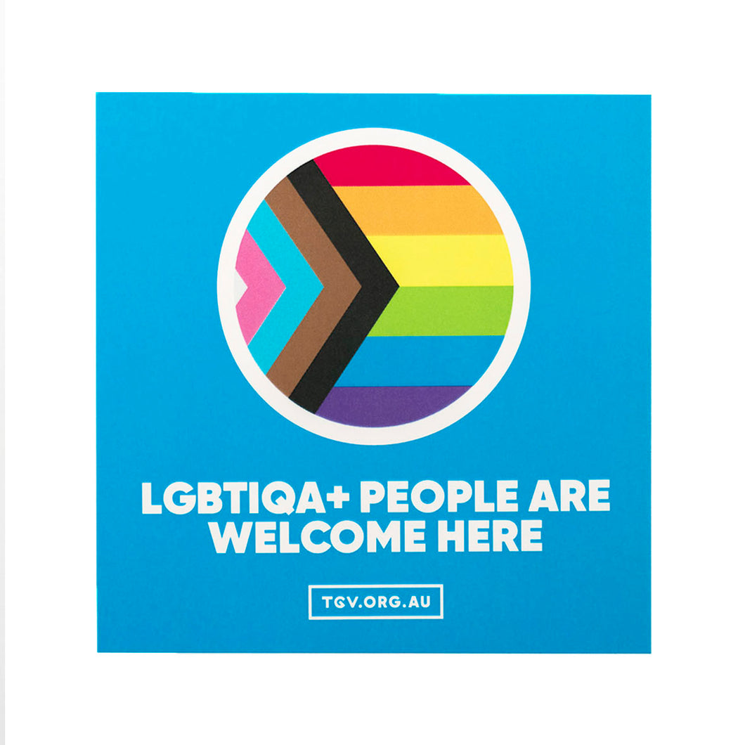 LGBTIQA+ People Are Welcome Here Sticker