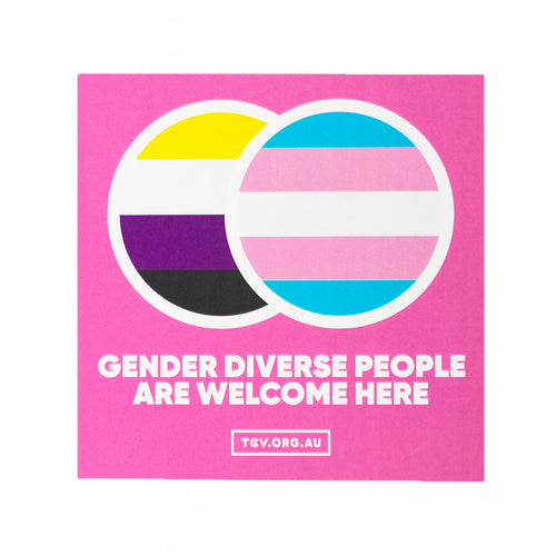 Gender Diverse People Are Welcome Here Sticker