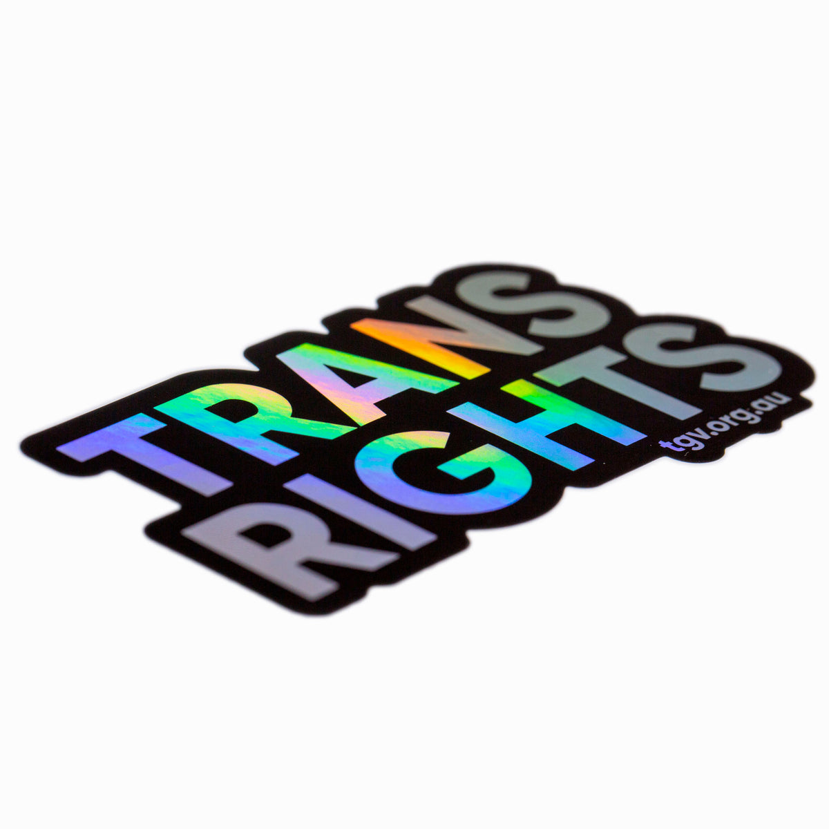 Trans Rights Holographic Sticker – Transgender Victoria